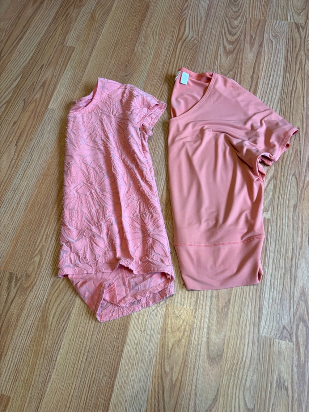 2 Chico's Coral Short Sleeve Tees, size 12